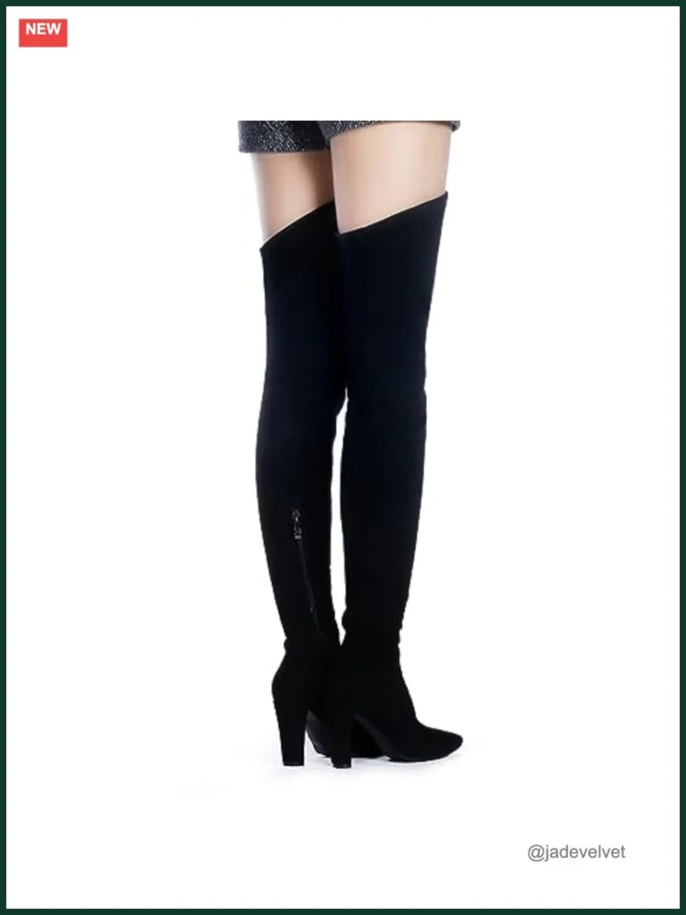 Women's Stretch Suede Chunky Heel Over-the-Knee Boots Thigh High